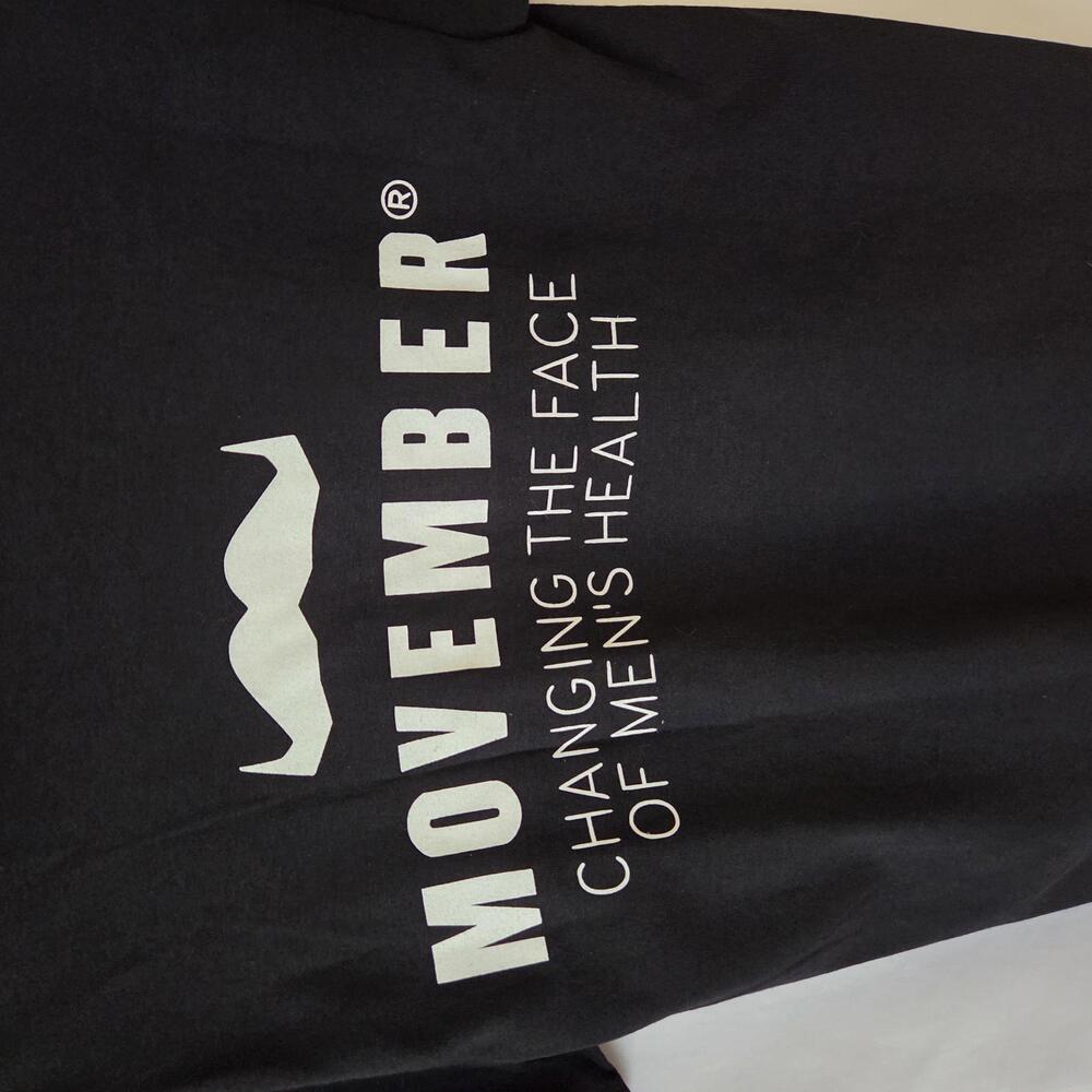 Movember Black Graphic T-Shirt - Changing the Face of Men's Health